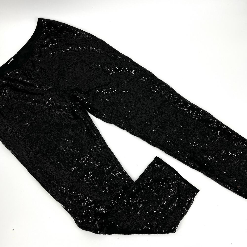 Womens Black Sequin Dressy Stretch Pants Pull on Size 3XL NWOT